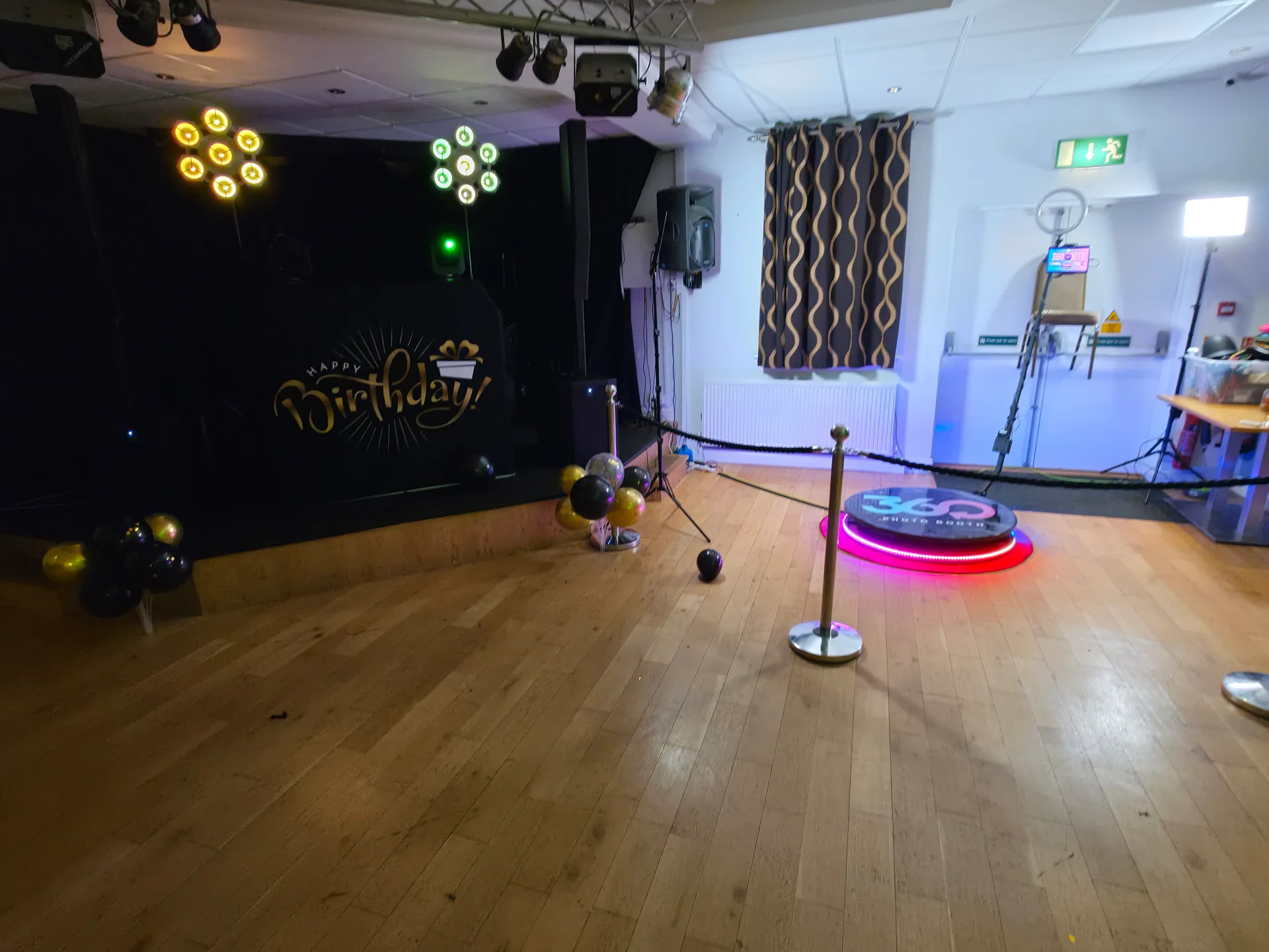 Premium Disco and illuminated 360 Booth platform at Hayes Conservative Club for an 18th birthday